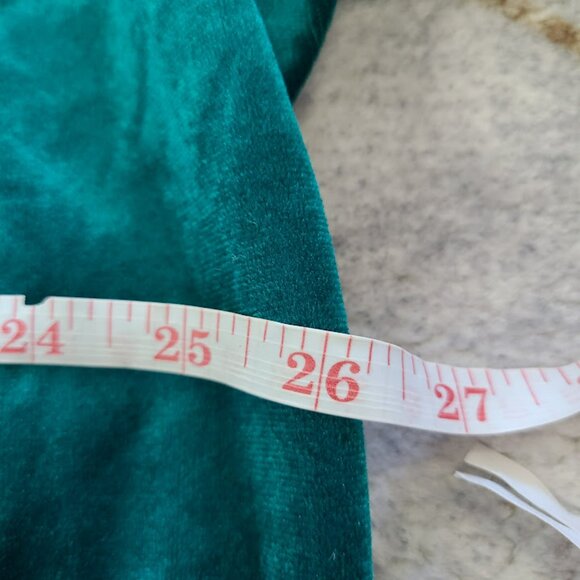 Vintage Tara New York Deep Emerald Teal Velour Nightgown Lace Ruffle Collar Made - Picture 7 of 9